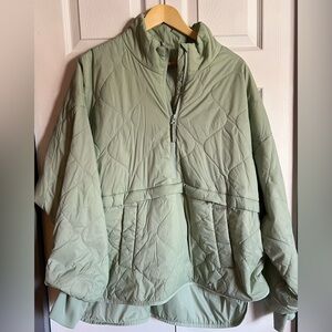Old Navy Light Sage Green Quilted Pullover Jacket